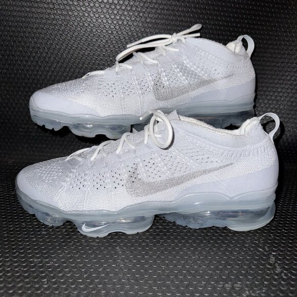 Nike VaporMax Flyknit 2023 Pure Platinum Silver Athletic Shoes Mens Size 12 - Picture 1 of 9